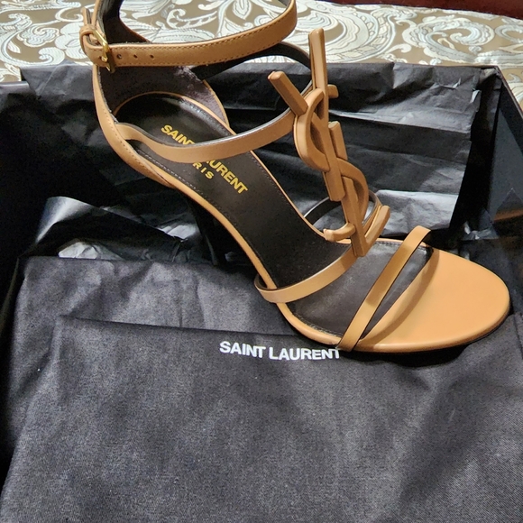 Yves Saint Laurent Shoes - YSL (Yves Saint Laurent) Signature Sandals, Tan, leather, size 38, US 8